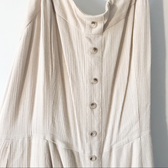 UO Silence + Noise Button-Front Gauzy Tan Jumpsuit - Picture 6 of 10